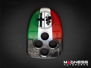 Alfa Romeo 4C Central MTA Control Cover - Carbon Fiber - Italian Theme + Alfa Romeo Badge - V1